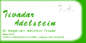 tivadar adelstein business card